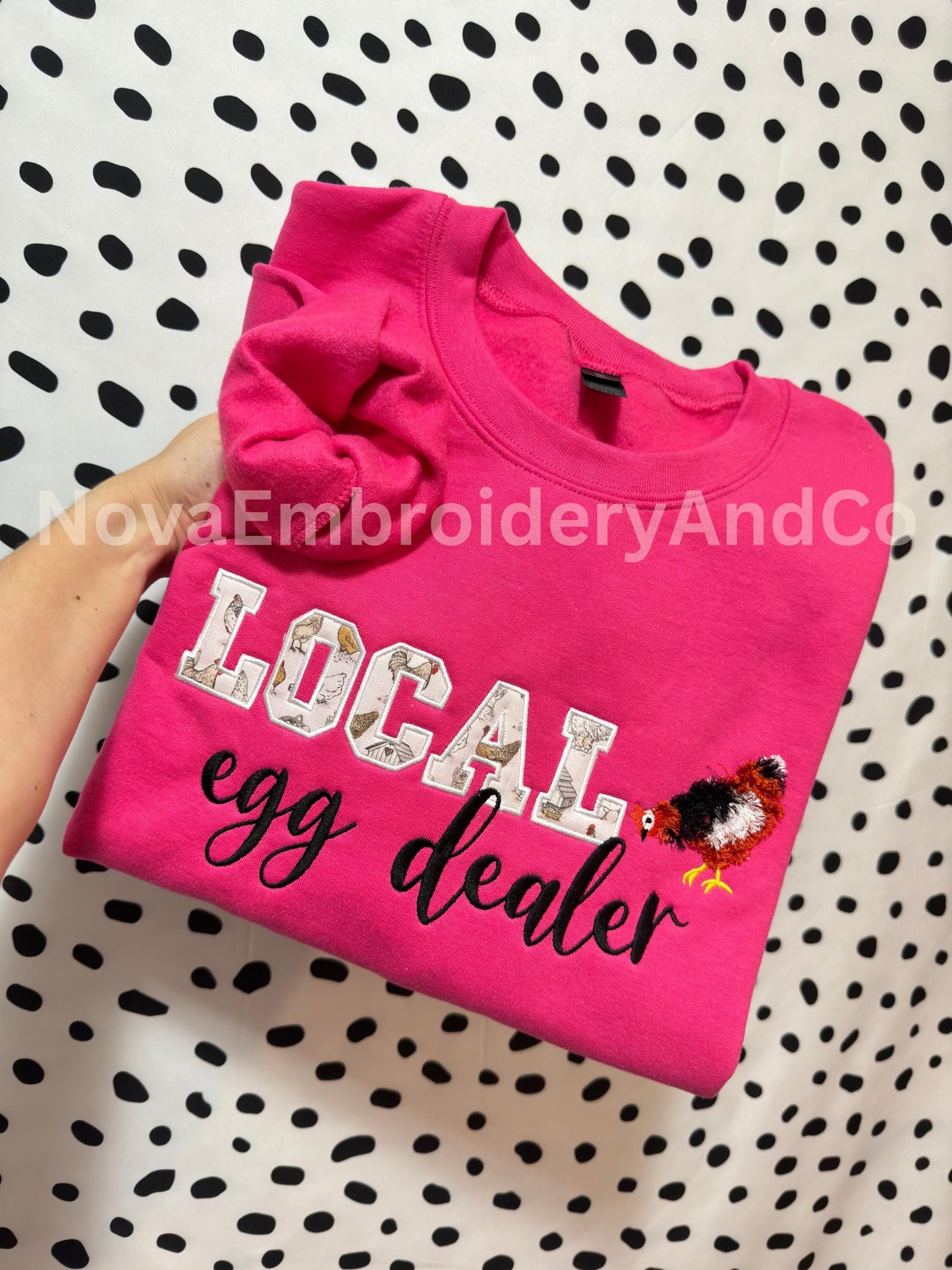 Local Egg Dealer Sweatshirt, Embroidered Egg Dealer Sweater, Fluffy Chickens, Chicken Obsessed, Gifts, Chicken lover gifts, Egg Dealer