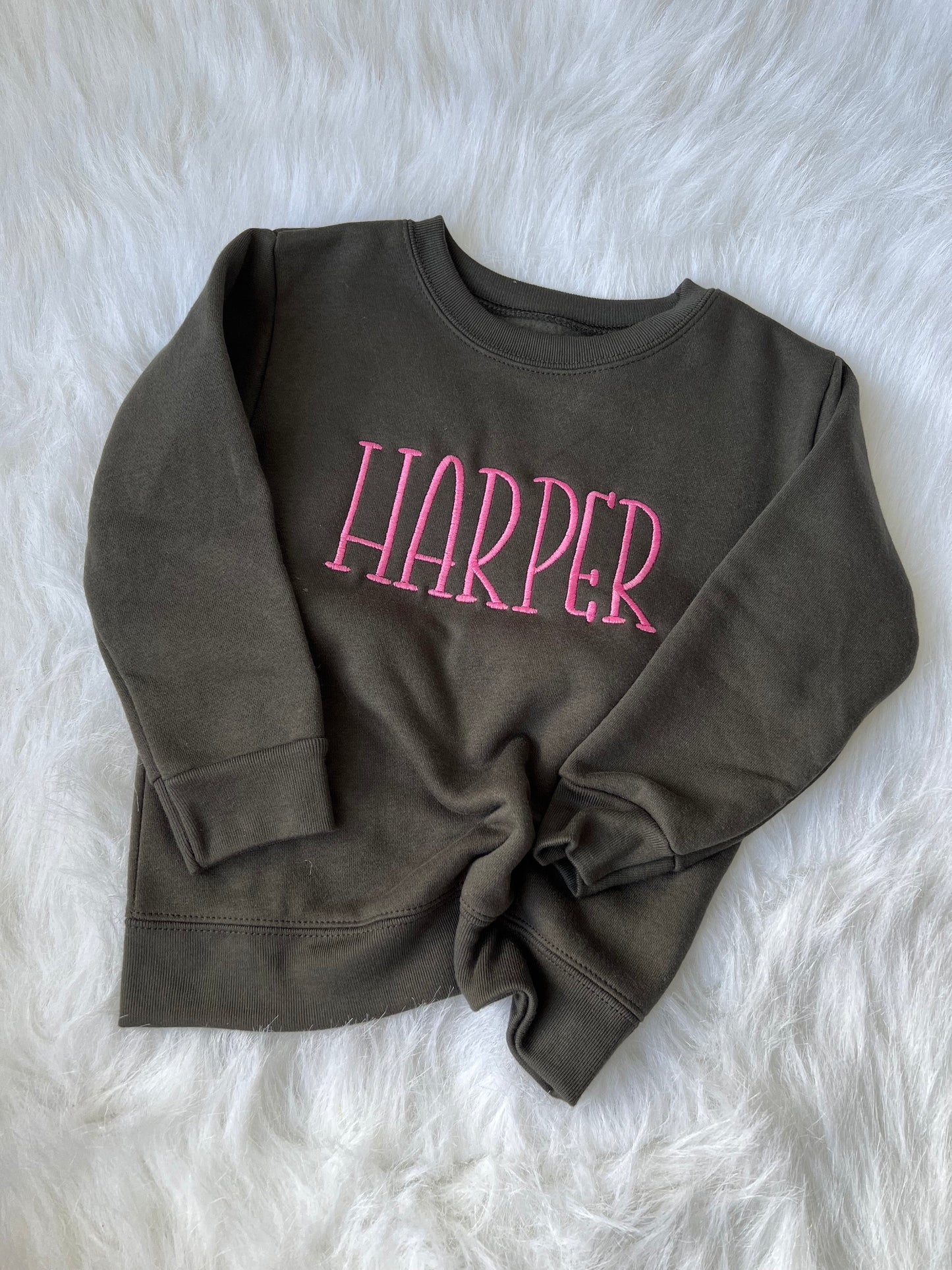 Toddler Sweatshirt, Girls Name Sweatshirt, Kids Crew Neck Sweatshirt, Kids Monogram Pullover Shirt, Name Sweatshirt, Embroidered Sweatshirt