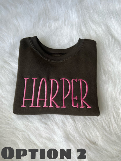 Toddler Sweatshirt, Girls Name Sweatshirt, Kids Crew Neck Sweatshirt, Kids Monogram Pullover Shirt, Name Sweatshirt, Embroidered Sweatshirt