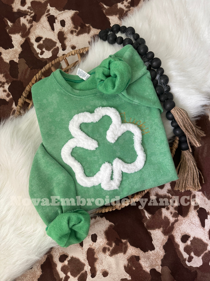 Hand Dyed St. Patricks Day Clover Sweatshirt