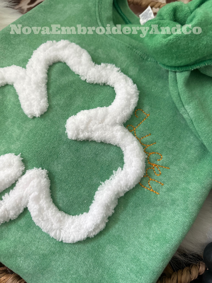 Hand Dyed St. Patricks Day Clover Sweatshirt