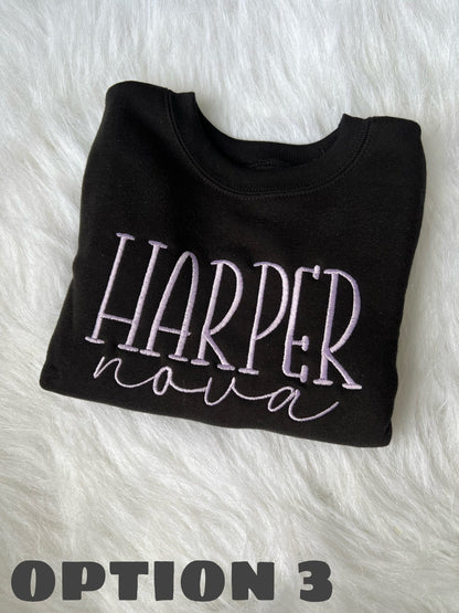 Toddler Sweatshirt, Girls Name Sweatshirt, Kids Crew Neck Sweatshirt, Kids Monogram Pullover Shirt, Name Sweatshirt, Embroidered Sweatshirt